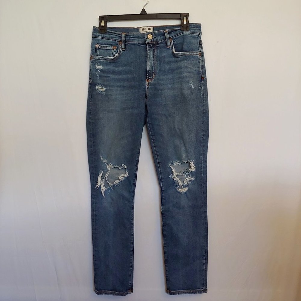AGOLDE Sophie Distressed High Rise Skinny Crop size 29 - Picture 1 of 15
